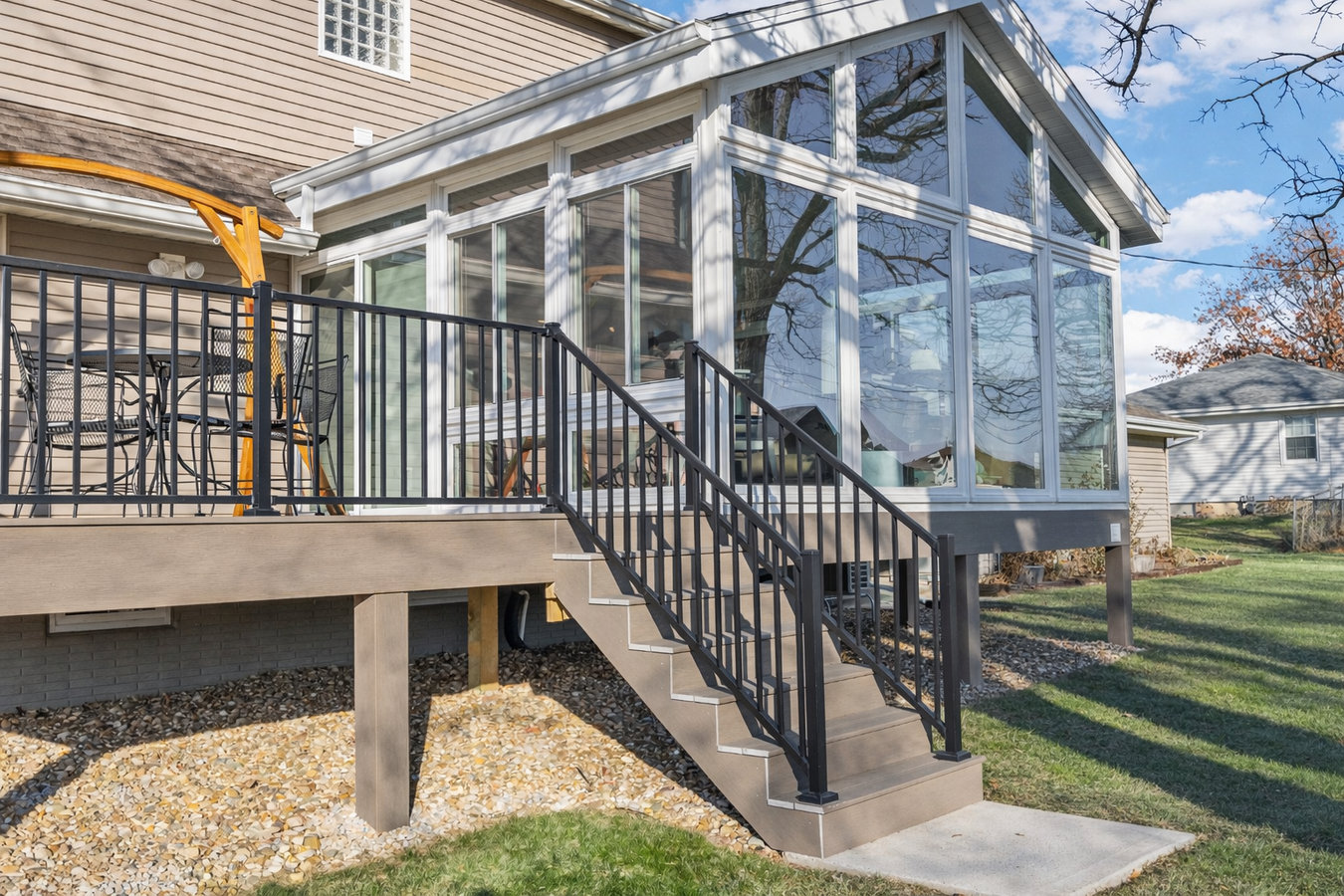 Deck-to-sunroom conversion in Modesto